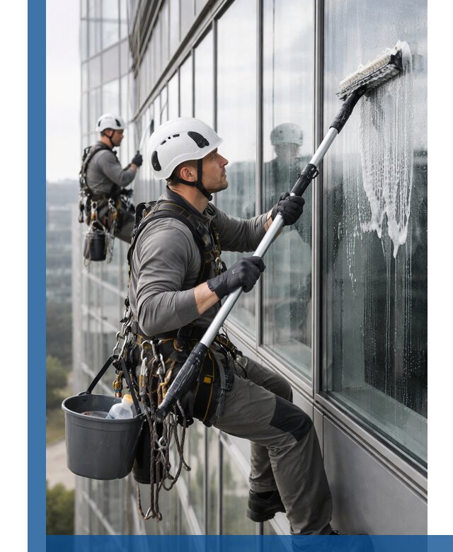 Высотная мойка сплошного остекления с выездом в Черногорске