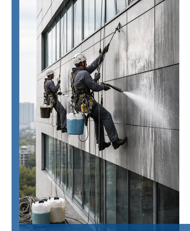 Профессиональная мойка вентилируемых фасадов в Черногорске