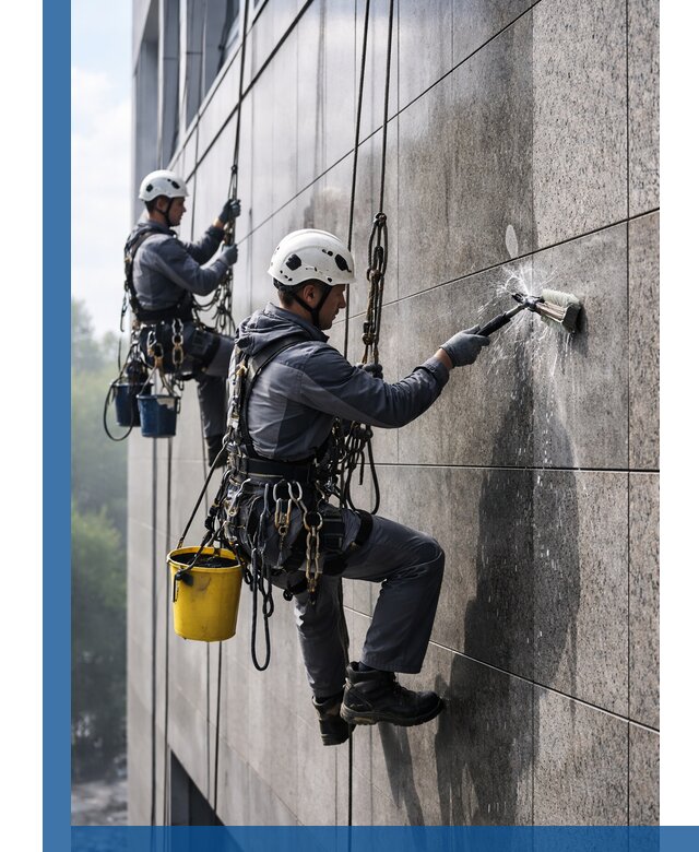 Профессиональная мойка фасада из керамогранита в Черногорске