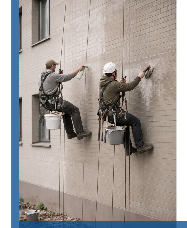 Удаление высолов с фасада зданий в Черногорске без повреждений и следов