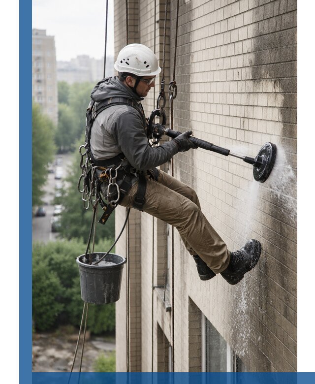 Очистка фасада от копоти в Черногорске профессионально и безопасно