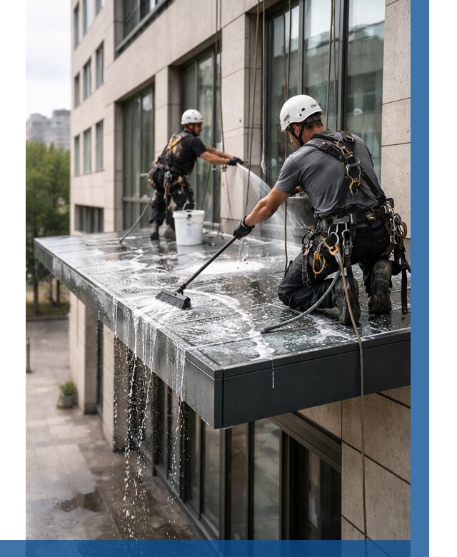 Мойка козырьков и навесов в Черногорске от 3572 р. | ВЫСОТНИК-Чрн