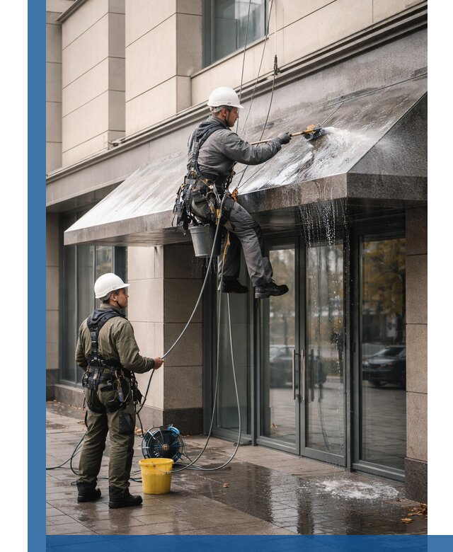 Профессиональная мойка козырьков и навесов в Черногорске