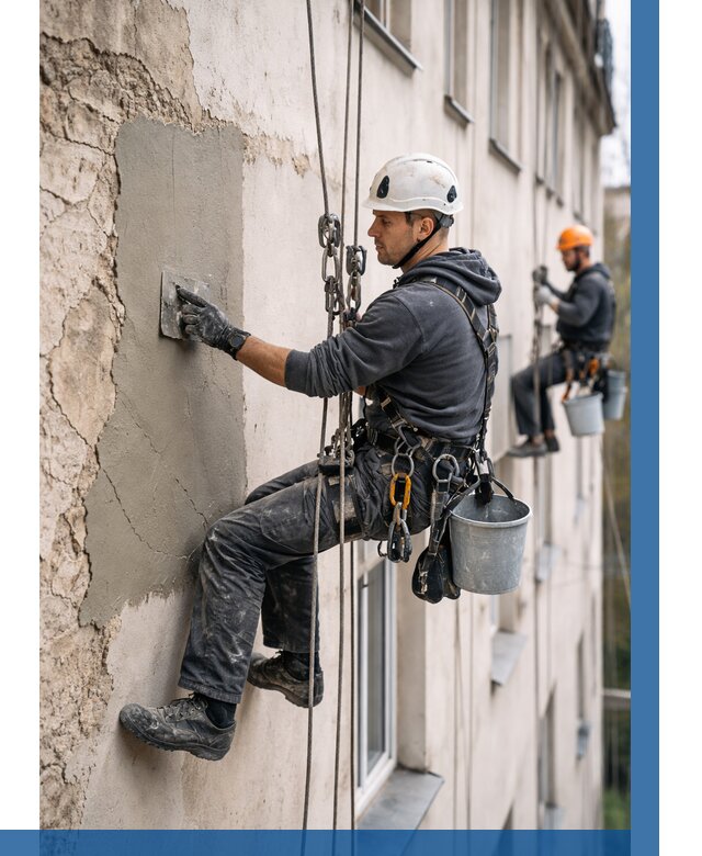 Восстановление штукатурки фасада в Черногорске от 1225 р. | ВЫСОТНИК-Чрн