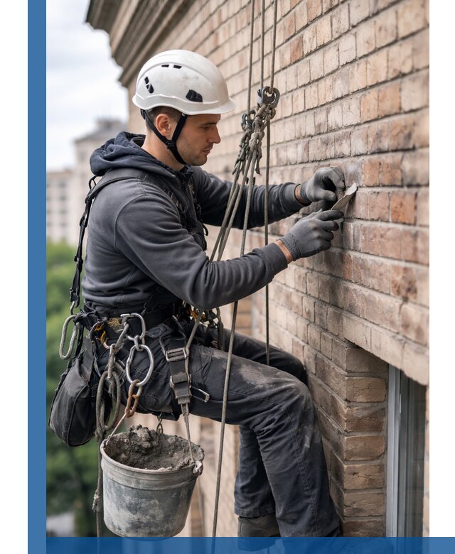 Качественный ремонт кирпичной кладки фасада в Черногорске с гарантией