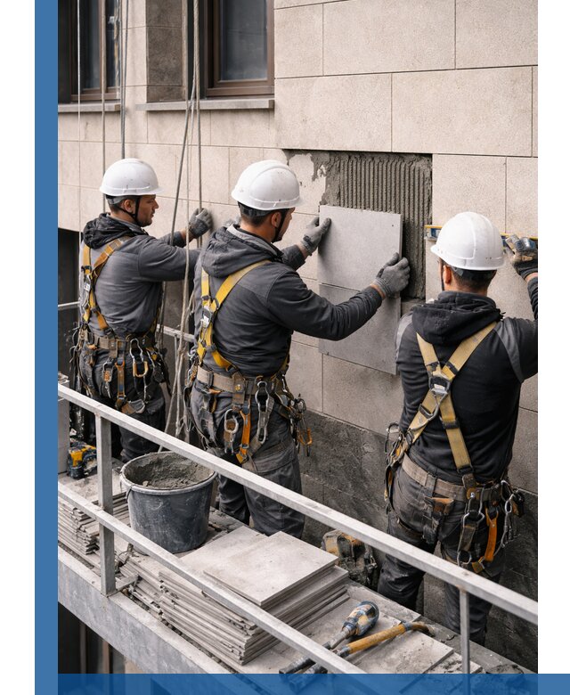 Ремонт облицовки фасада плиткой в Черногорске с гарантией