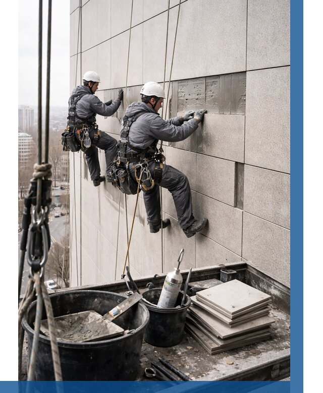 Ремонт фасада из керамогранита в Черногорске от 2552 р. | ВЫСОТНИК-Чрн