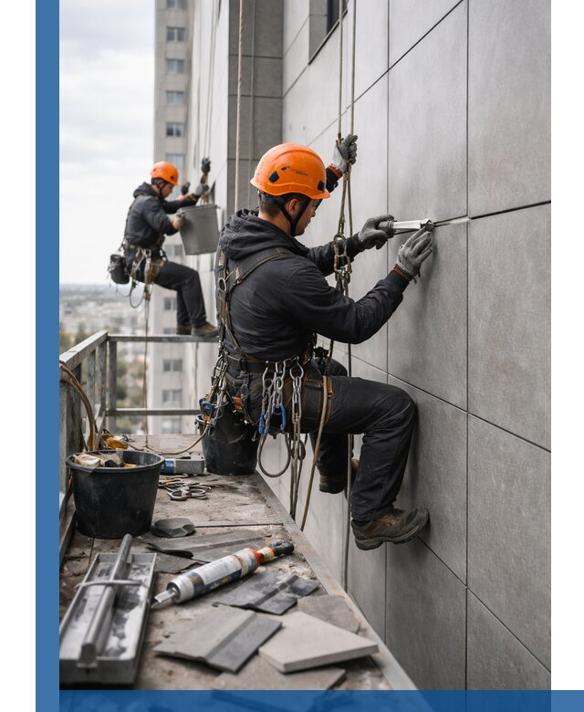 Профессиональный ремонт фасада из керамогранита в Черногорске