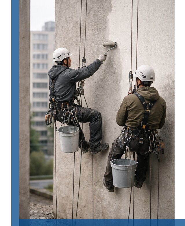 Покраска фасадов высотными альпинистами в Черногорске с гарантией