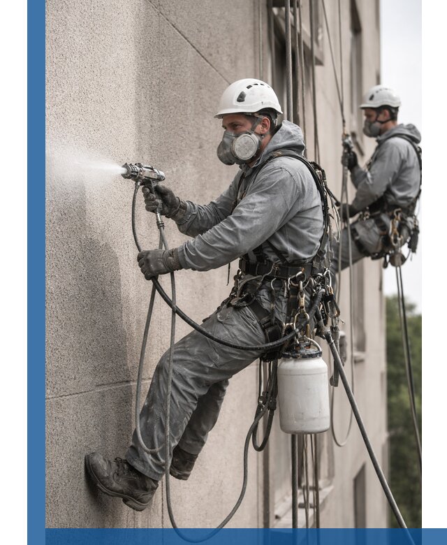 Безвоздушная покраска фасадов зданий в Черногорске профессионально