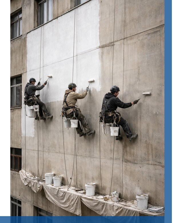 Покраска бетонного фасада в Черногорске от 357 р за м2 | ВЫСОТНИК-Чрн