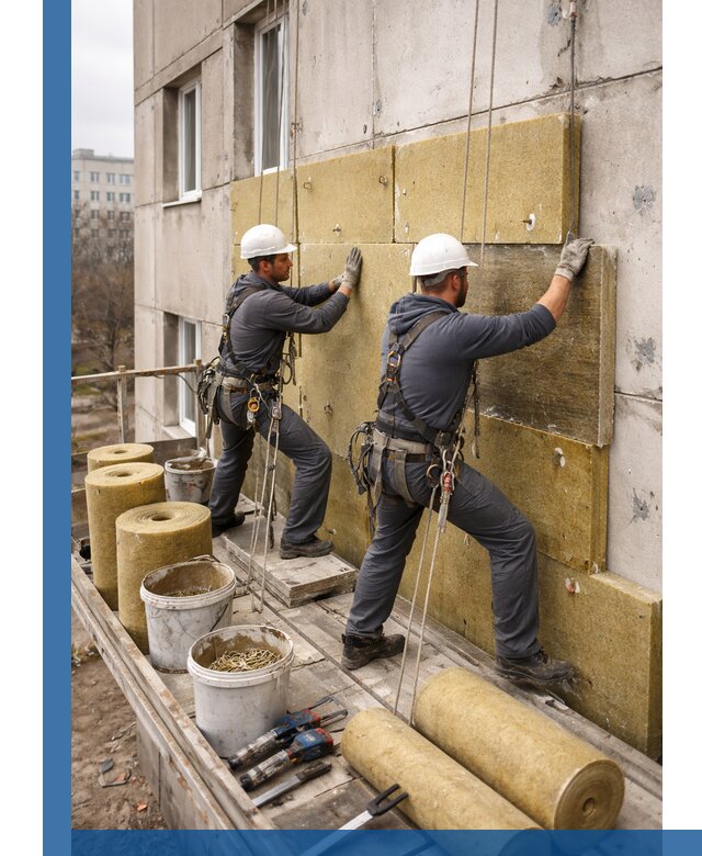 Утепление фасада минватой в Черногорске под ключ с гарантией