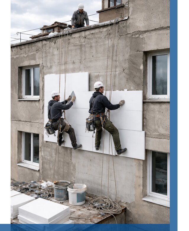 Утепление фасада пенополистиролом в Черногорске от 1837 р. | ВЫСОТНИК-Чрн