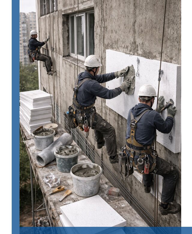 Утепление фасада пенополистиролом в Черногорске под ключ