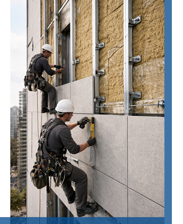 Монтаж вентилируемого фасада в Черногорске от 3572 р. | ВЫСОТНИК-Чрн