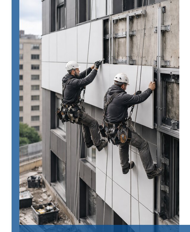 Монтаж композитных панелей фасада в Черногорске под ключ