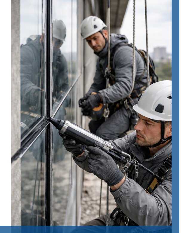 Герметизация витражных швов в Черногорске от 663 р. | ВЫСОТНИК-Чрн