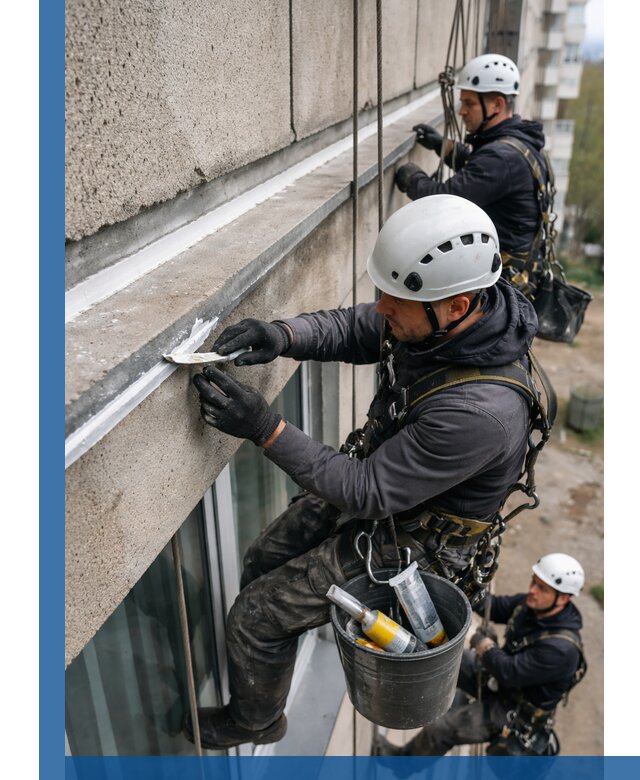 Герметизация примыкания балкона в Черногорске под ключ с гарантией