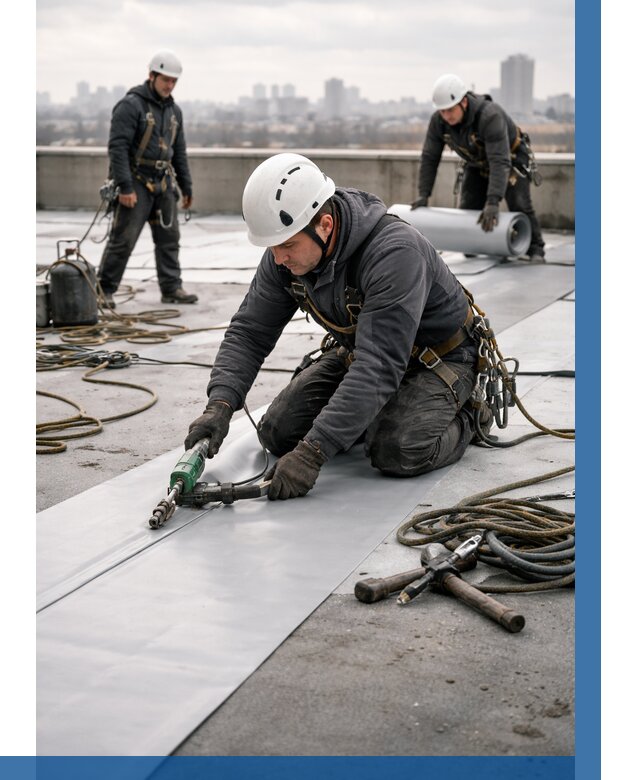 Ремонт мембранной кровли в Черногорске от 1837 р./м2 | ВЫСОТНИК-Чрн