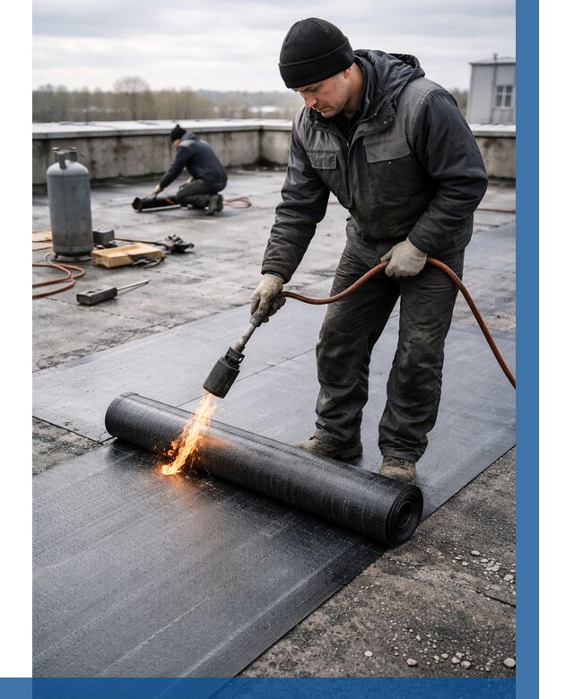 Ремонт наплавляемой кровли в Черногорске от 714 р. | ВЫСОТНИК-Чрн