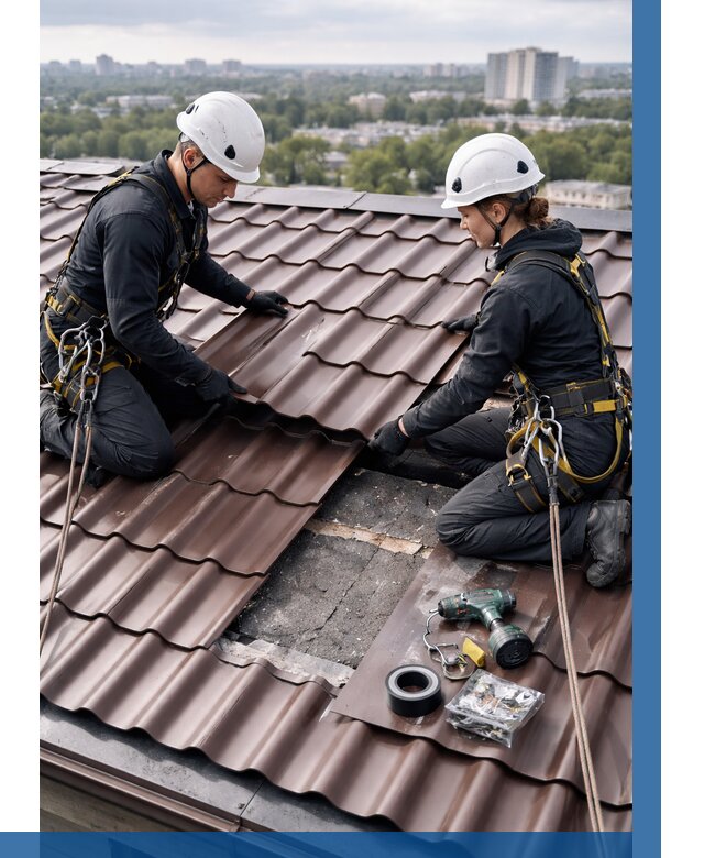 Ремонт металлочерепицы на крыше в Черногорске от 919 р. | ВЫСОТНИК-Чрн