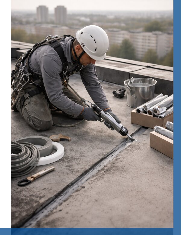 Герметизация швов кровли в Черногорске от 459 р./м2 | ВЫСОТНИК-Чрн