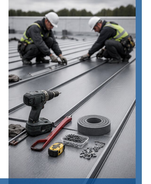 Монтаж фальцевой кровли в Черногорске от 1837 р. | ВЫСОТНИК-Чрн