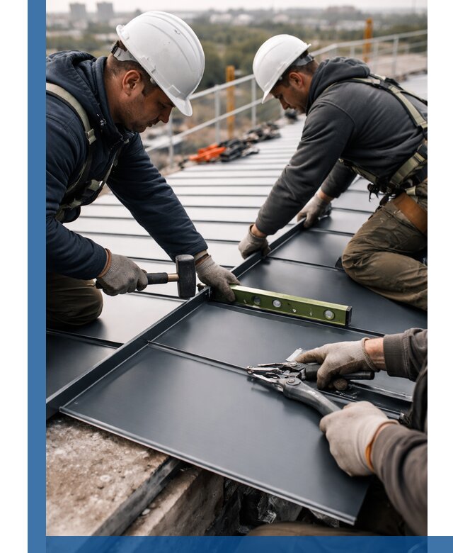 Монтаж фальцевой кровли в Черногорске для промышленных зданий