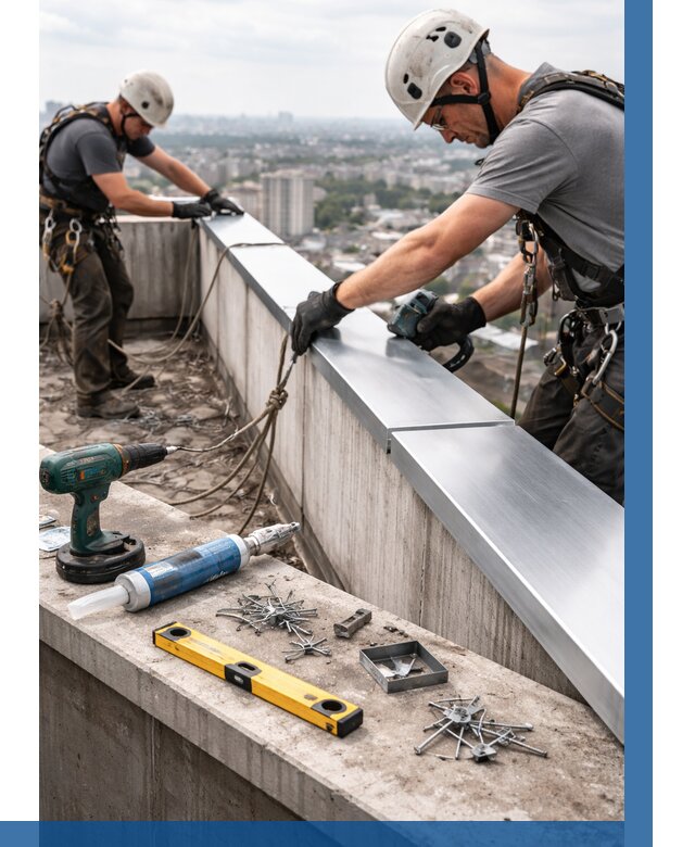 Монтаж парапетных крышек в Черногорске от 817 р. | ВЫСОТНИК-Чрн