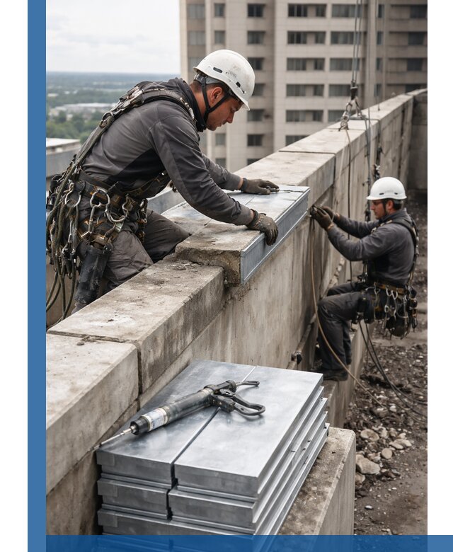 Замена парапетных крышек и установка новых в Черногорске