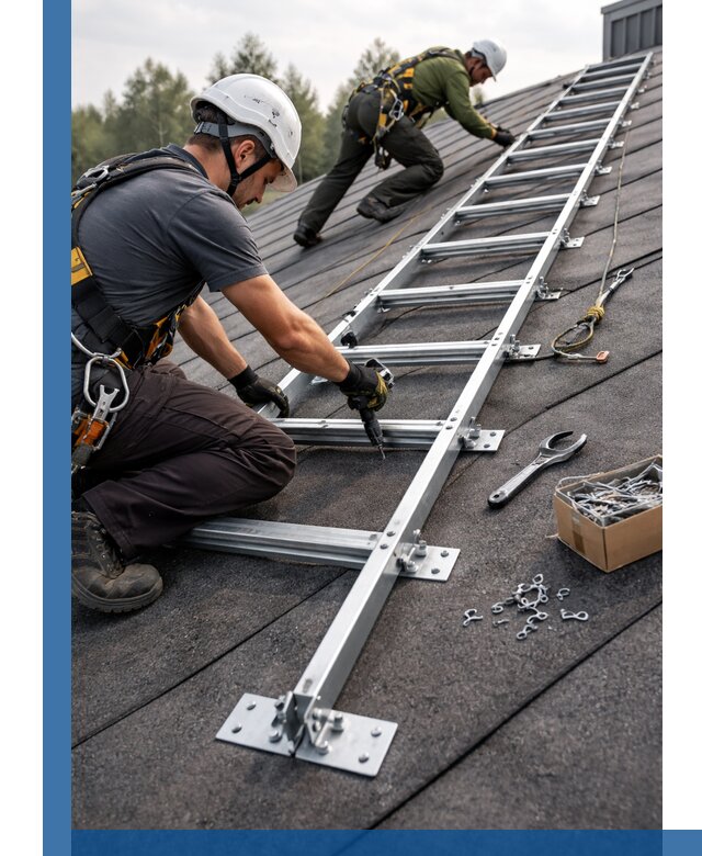 Профессиональный монтаж кровельной лестницы в Черногорске под ключ