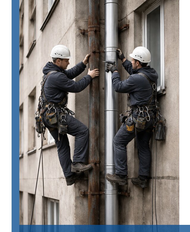 Замена водосточных труб в Черногорске: монтаж и демонтаж под ключ