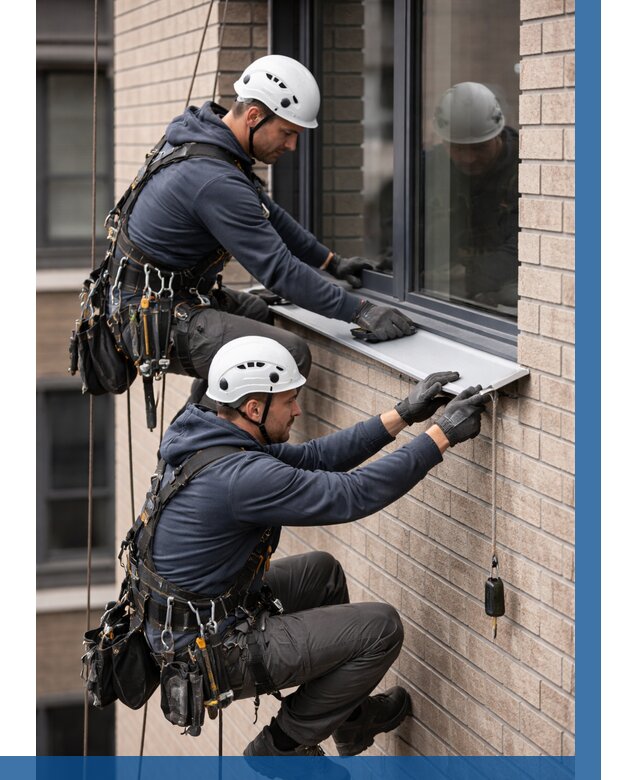 Монтаж оконных отливов под ключ в Черногорске от 3572 р. | ВЫСОТНИК-Чрн