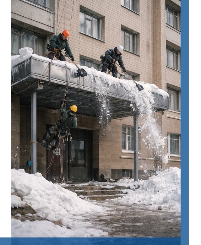 Очистка козырьков от снега в Черногорске от 3572 р. | ВЫСОТНИК-Чрн