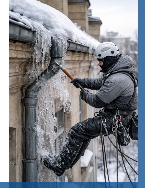 Очистка водостоков от льда в Черногорске от 3572 р. | ВЫСОТНИК-Чрн