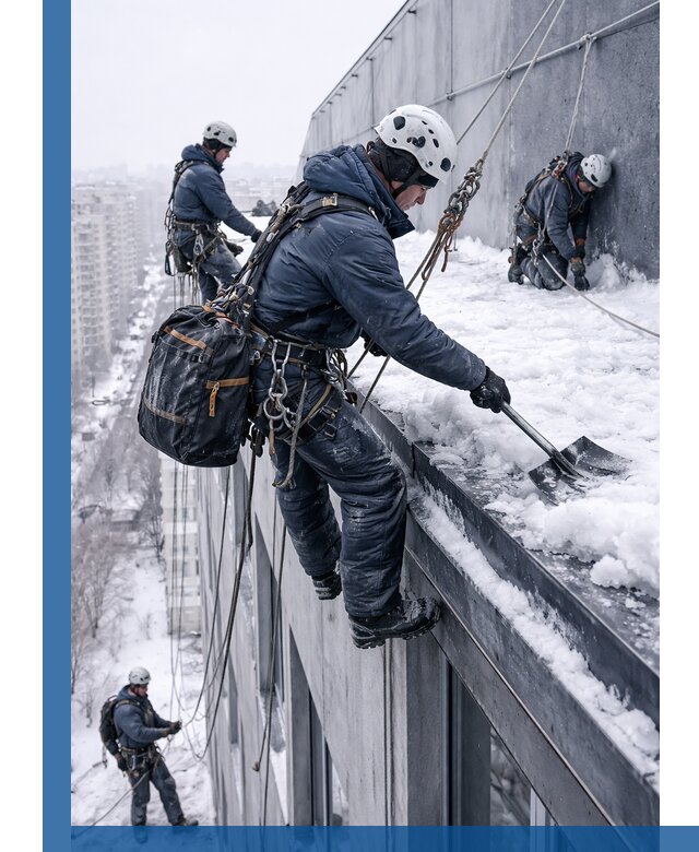 Абонентское обслуживание кровли зимой в Черногорске регулярный уход