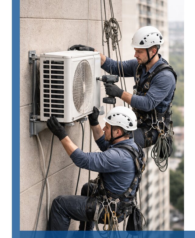 Монтаж внешнего блока кондиционера в Черногорске установка и крепление