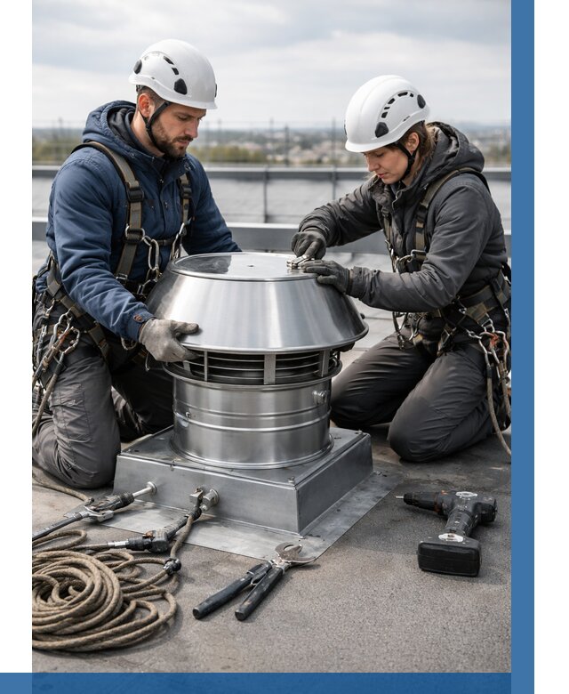 Установка дефлекторов на кровле в Черногорске от 4593 р. | ВЫСОТНИК-Чрн