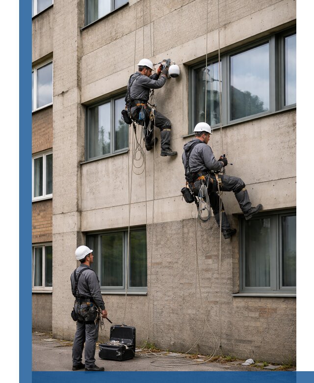 Монтаж фасадных камер видеонаблюдения в Черногорске под ключ