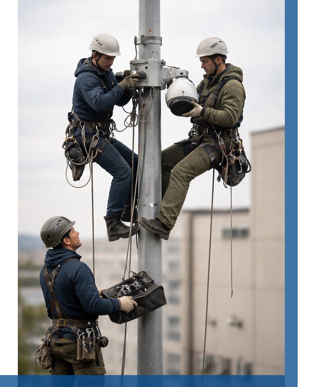 Установка видеокамер на мачте в Черногорске от 8676 р. | ВЫСОТНИК-Чрн