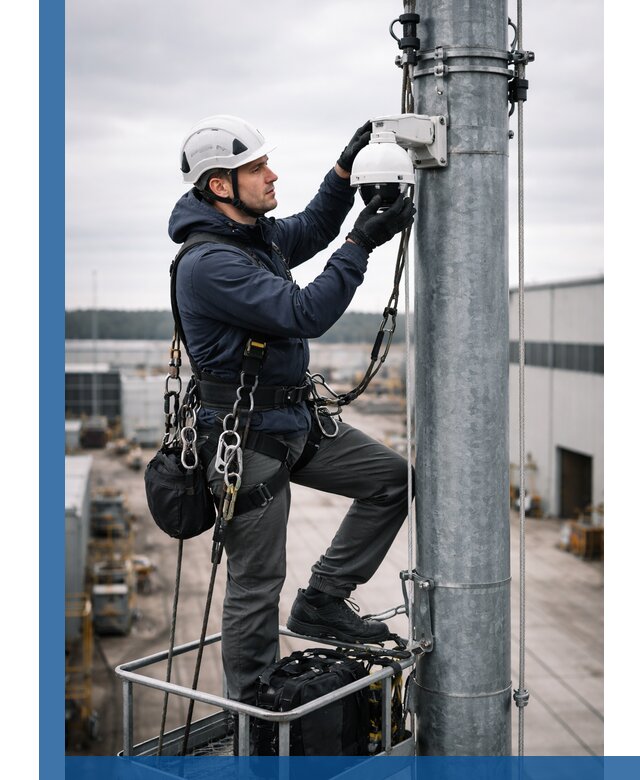 Профессиональная установка видеокамер на мачте в Черногорске