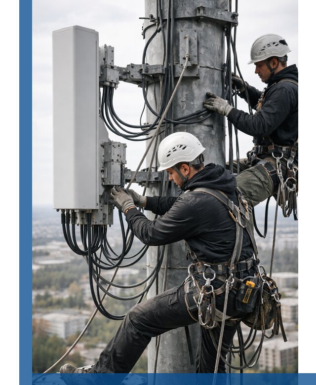 Монтаж оборудования связи на мачте в Черногорске с пусконаладкой