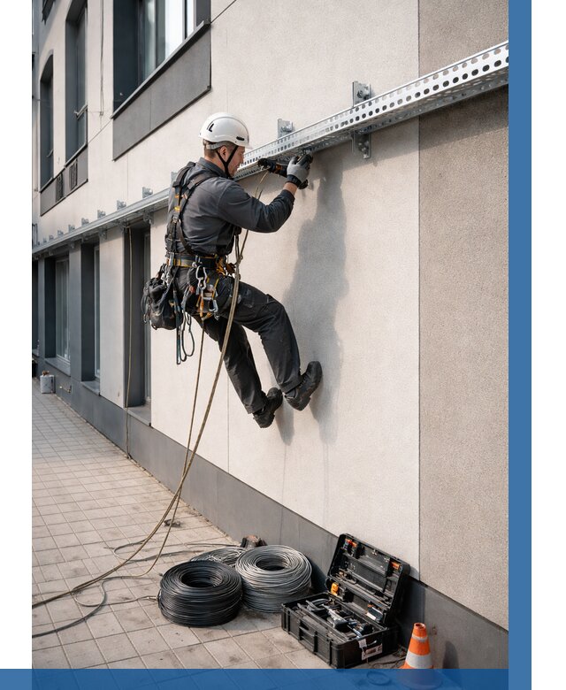 Монтаж кабельных лотков на фасаде в Черногорске от 1225 р. | ВЫСОТНИК-Чрн