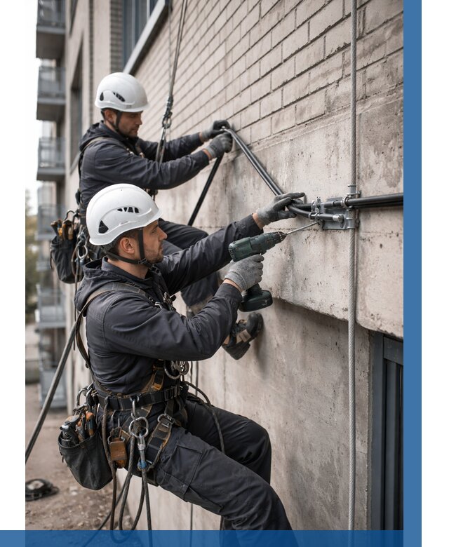 Крепление кабеля на фасаде в Черногорске от 357 р. | ВЫСОТНИК-Чрн