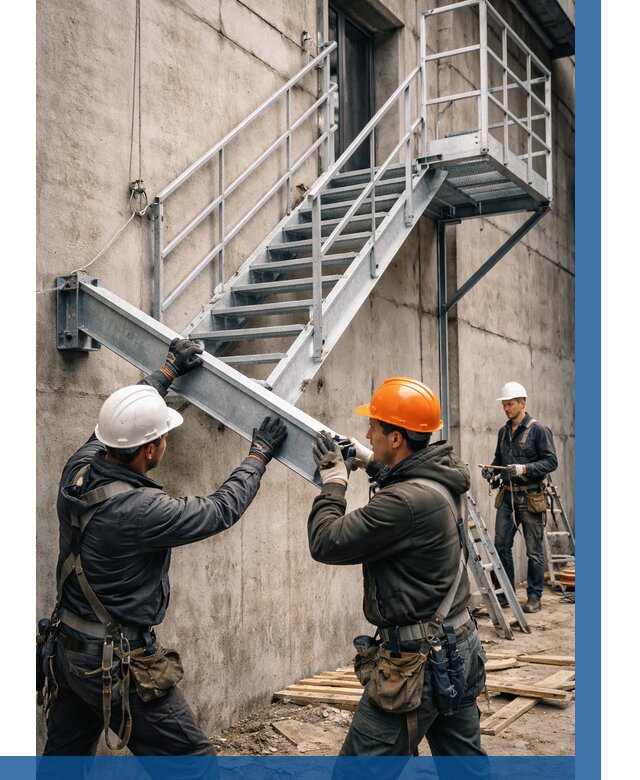 Монтаж металлических лестниц в Черногорске от 15311 р. | ВЫСОТНИК-Чрн