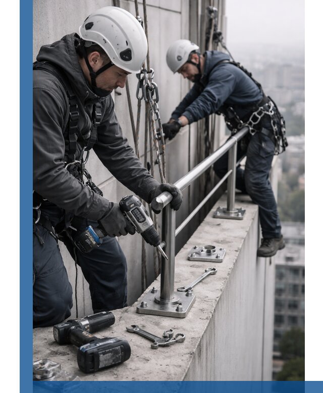 Монтаж перил на высоте в Черногорске для жилых и промобъектов