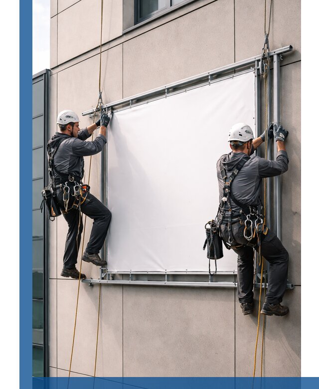 Монтаж наружной рекламной вывески в Черногорске под ключ