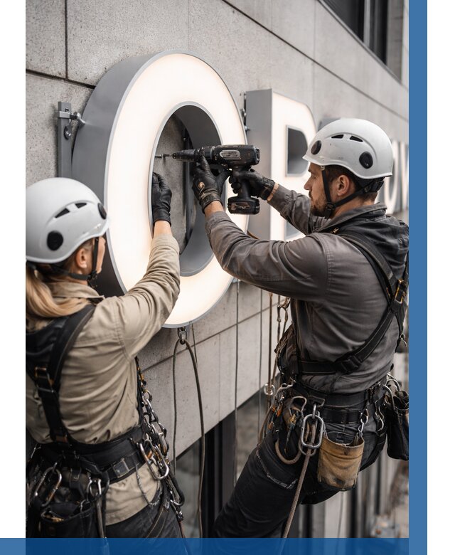 Монтаж световых букв в Черногорске от 3062 р. под ключ ВЫСОТНИК-Чрн