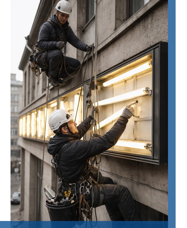 Замена ламп в вывеске в Черногорске под ключ от 3572 р. | ВЫСОТНИК-Чрн