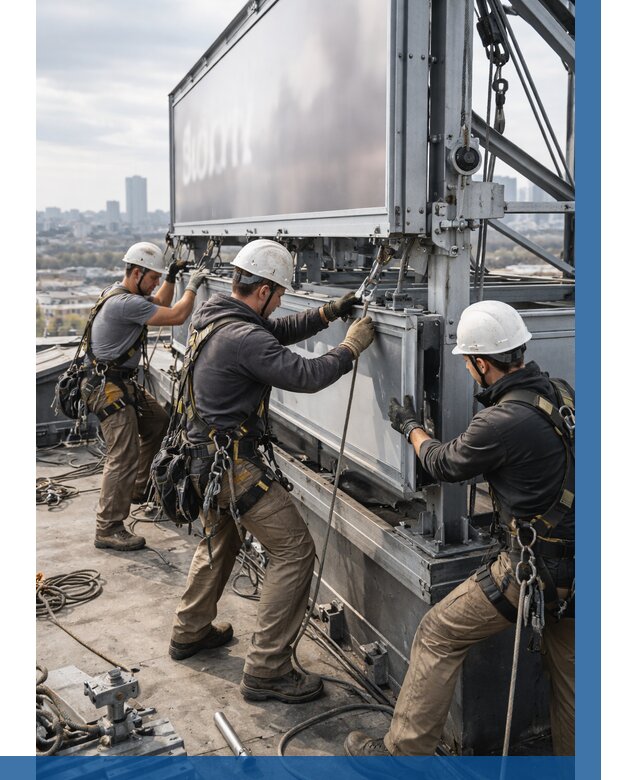 Монтаж крышной рекламной конструкции в Черногорске от 61242 р.|ВЫСОТНИК-Чрн